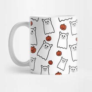 Halloween Ghost Cats And Pumpkins Mug